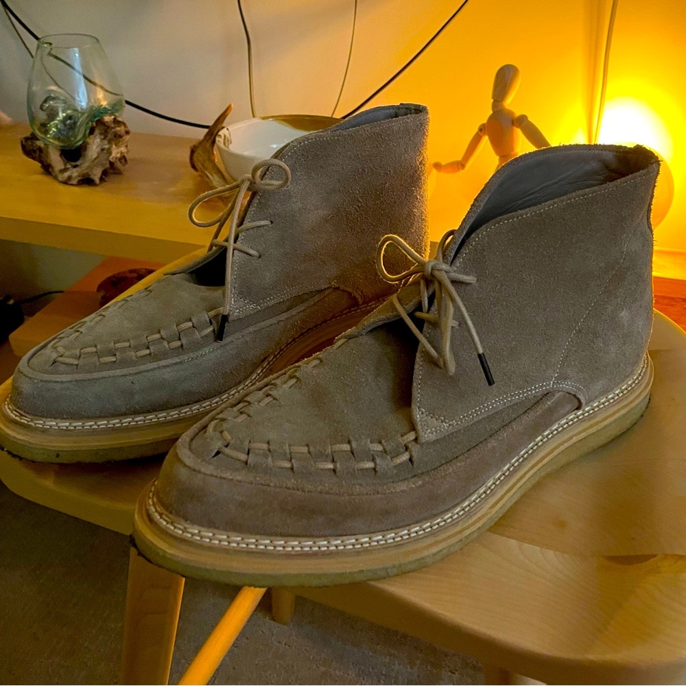 All Saints lace suede Leon boot